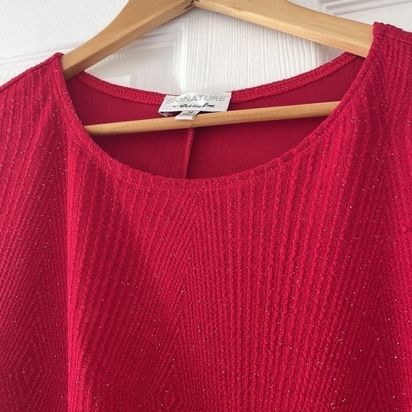 SIGNATURE by Robbie Bee Glitter Knee Wrap Dress Size Medium - Picture 5 of 10